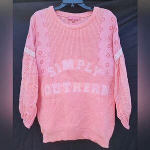 Simply Southern Pink knit sweater